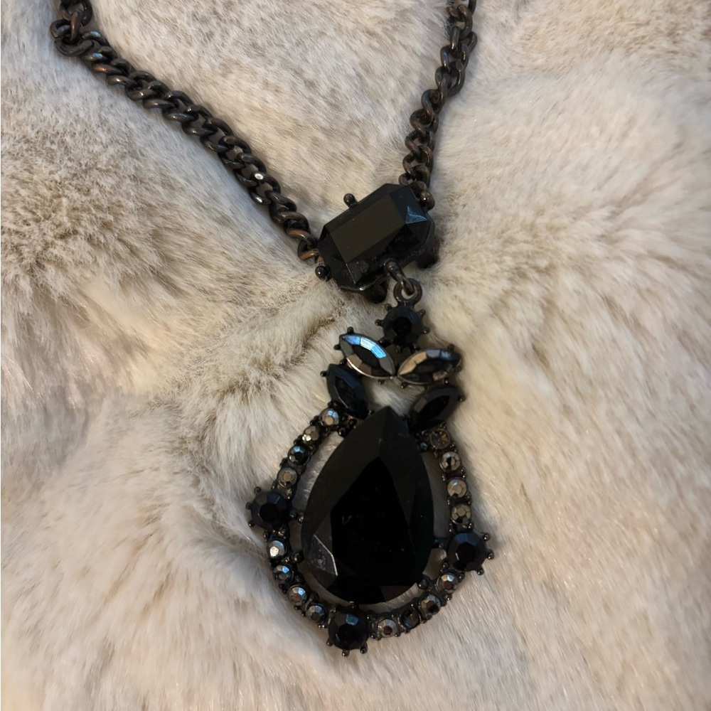 Black Statement Necklace Y2K Gothic Whimsigoth Chunky Chain